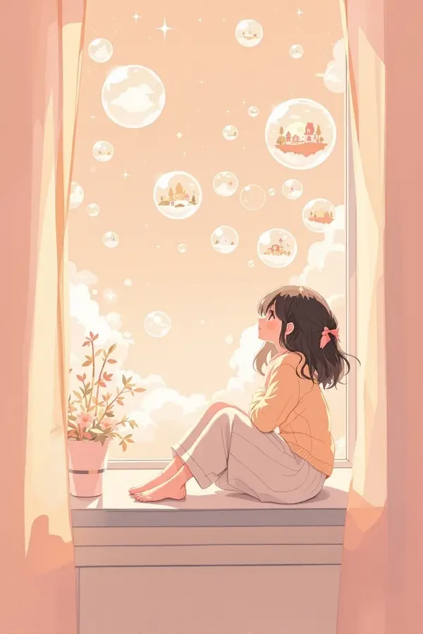 白日梦游 封面海报，治愈动漫