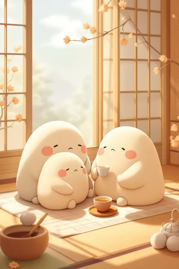 团子的一家 封面海报，治愈动漫