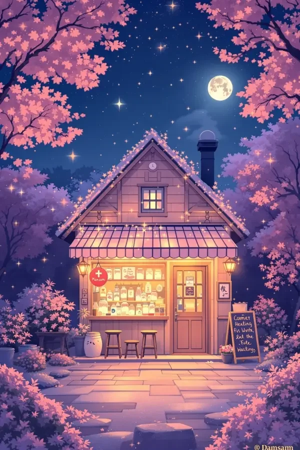 星星的便利店 封面海报，治愈动漫